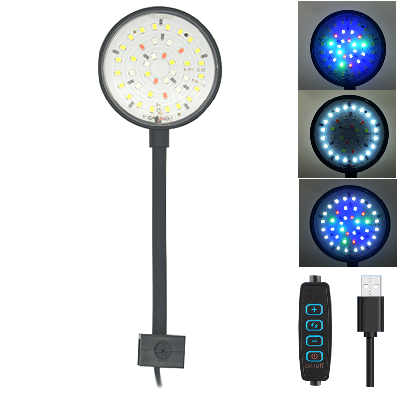 Led Planted Tank Light - USB 水族館 LED ランプ水槽ライト装飾水生植物複数のモード調光可能な明度フルスペクトルミニクリップライト 5V