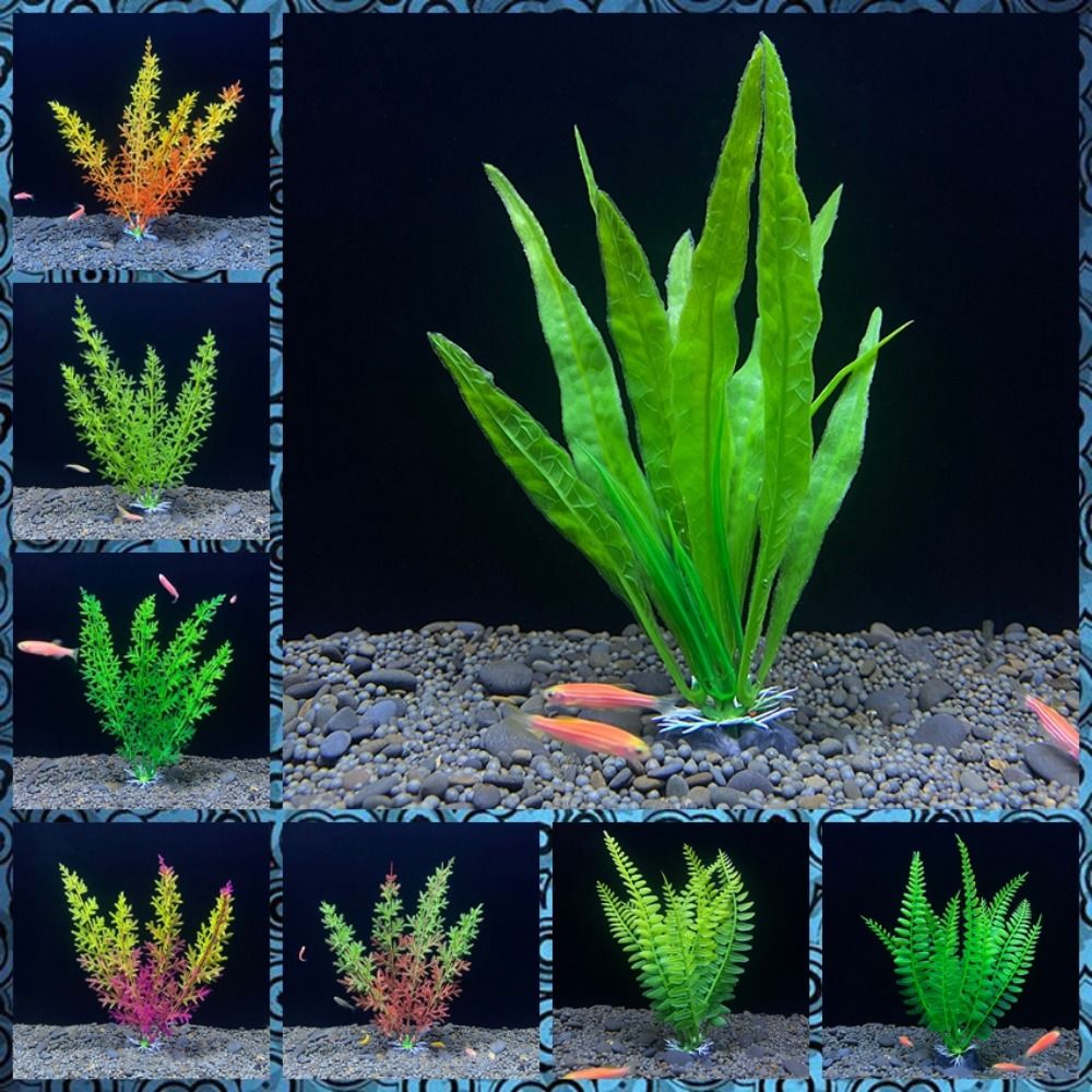 Planted Aquarium Bowl - 水族館の装飾のための水槽の装飾、人工植物、水、草、魚のボウル、プラスチックの装飾