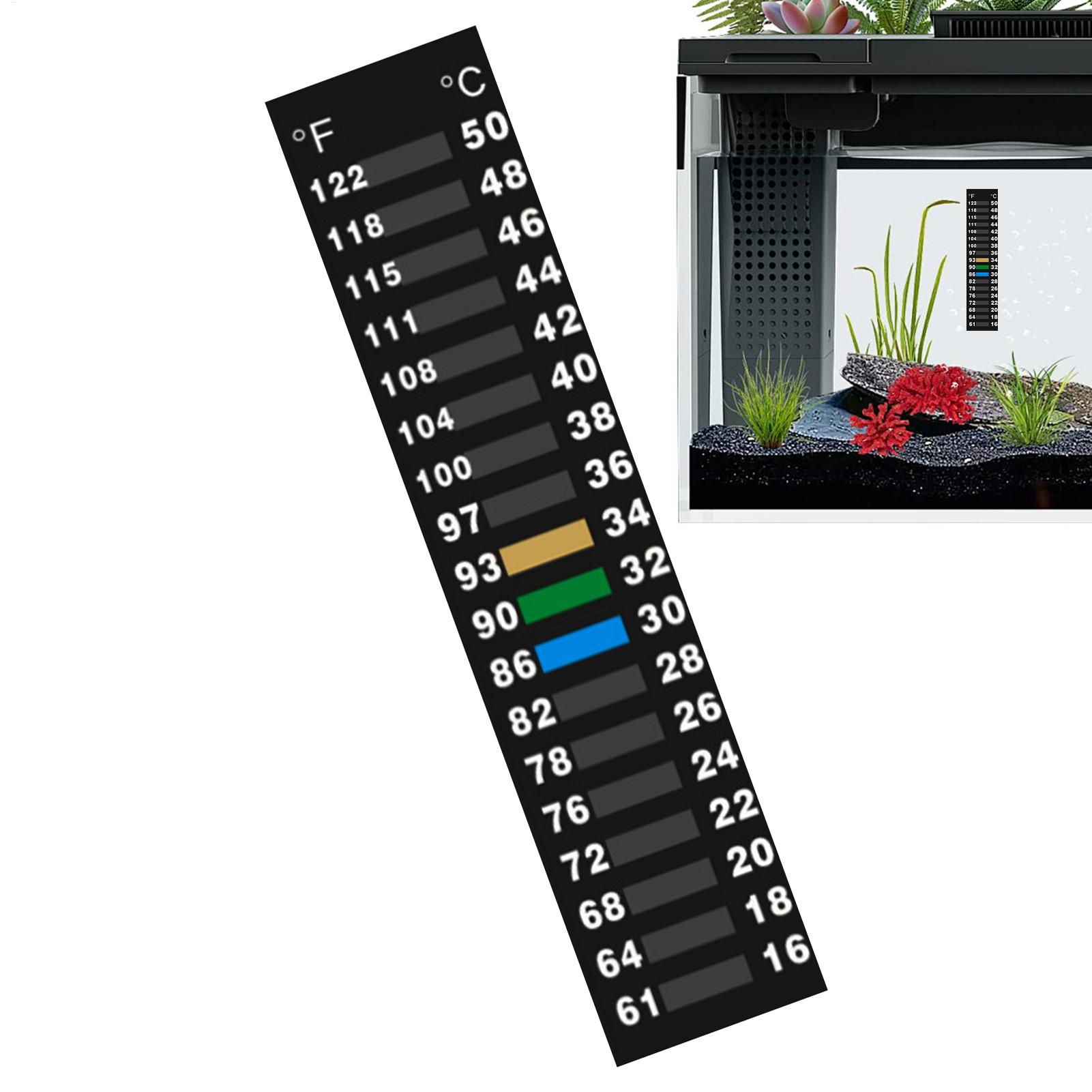 Planted Aquarium Temperature - 温度ストリップLCD環境追跡ステッカー水槽冷蔵庫冷凍庫用温度検出ストリップ