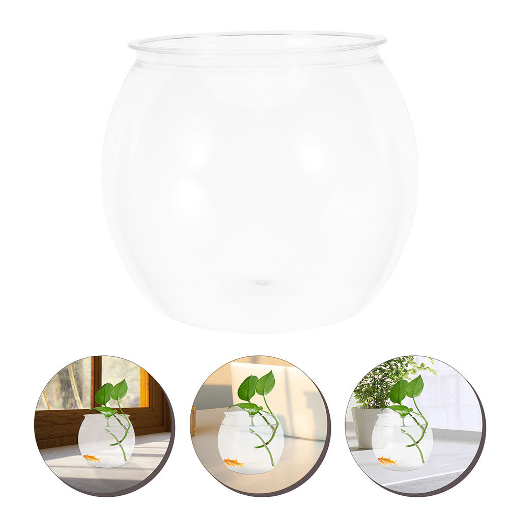Planted Aquarium Bowl - 壊れない丸型プラスチック製金魚鉢 ベタ水槽 デスクトップ用小型水槽 装飾用植物水槽 小型金魚鉢