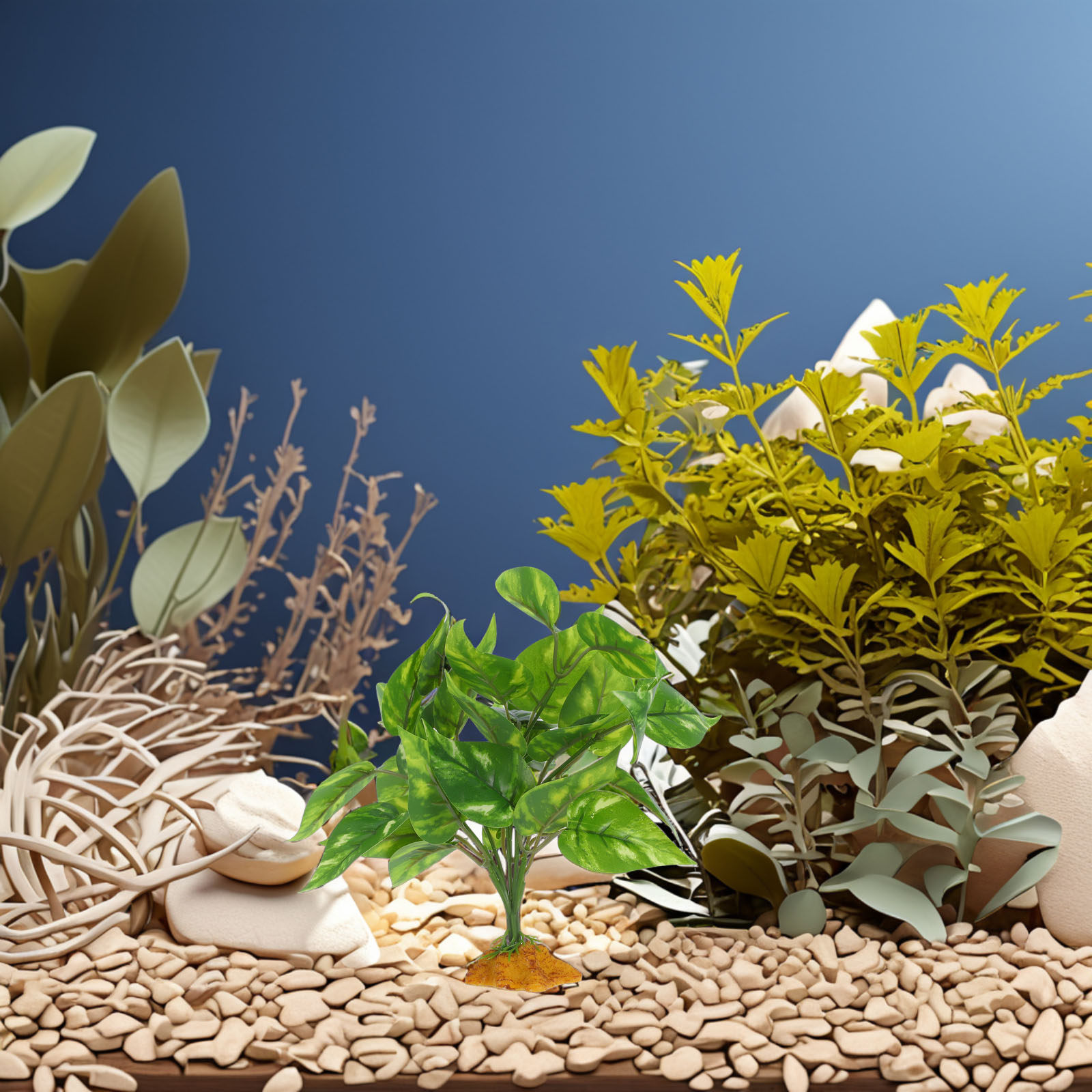 Planted Aquarium Bowl - 安全で無毒でリアルな人工植物、テラリウム、水槽、爬虫類タンク、魚鉢、ヒゲトカゲ、カメ、ヘビ用