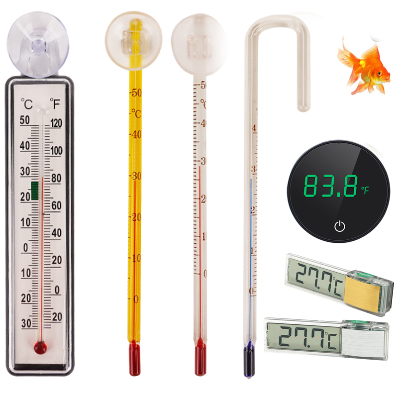 Planted Aquarium Temperature - 水槽用デジタル温度計 吸盤付き 魚用吊り下げ式温度計 タンク用温度計 電子LCD温度計