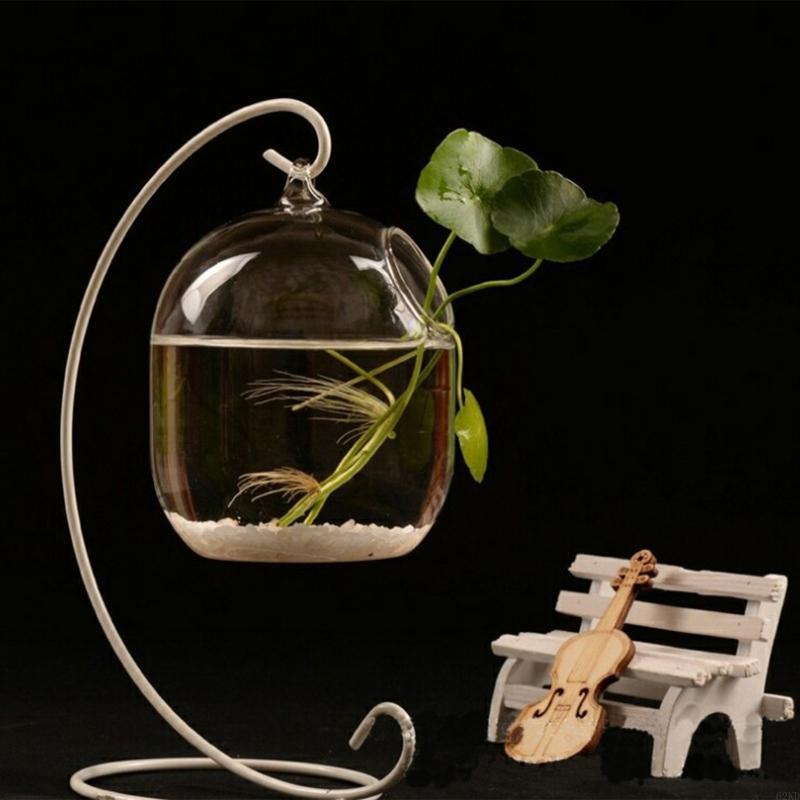 Planted Aquarium Bowl - 62kd吊り下げられた透明なハンギングガラス魚タンク注入ボトル水族館花植物花瓶花瓶