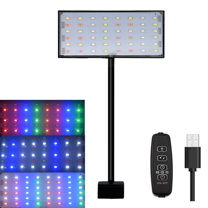 Led Planted Tank Light - 水槽用フルスペクトルLEDライト、サイクルタイマー付き、3色調整、明るさ調整可能、水草育成ランプ
