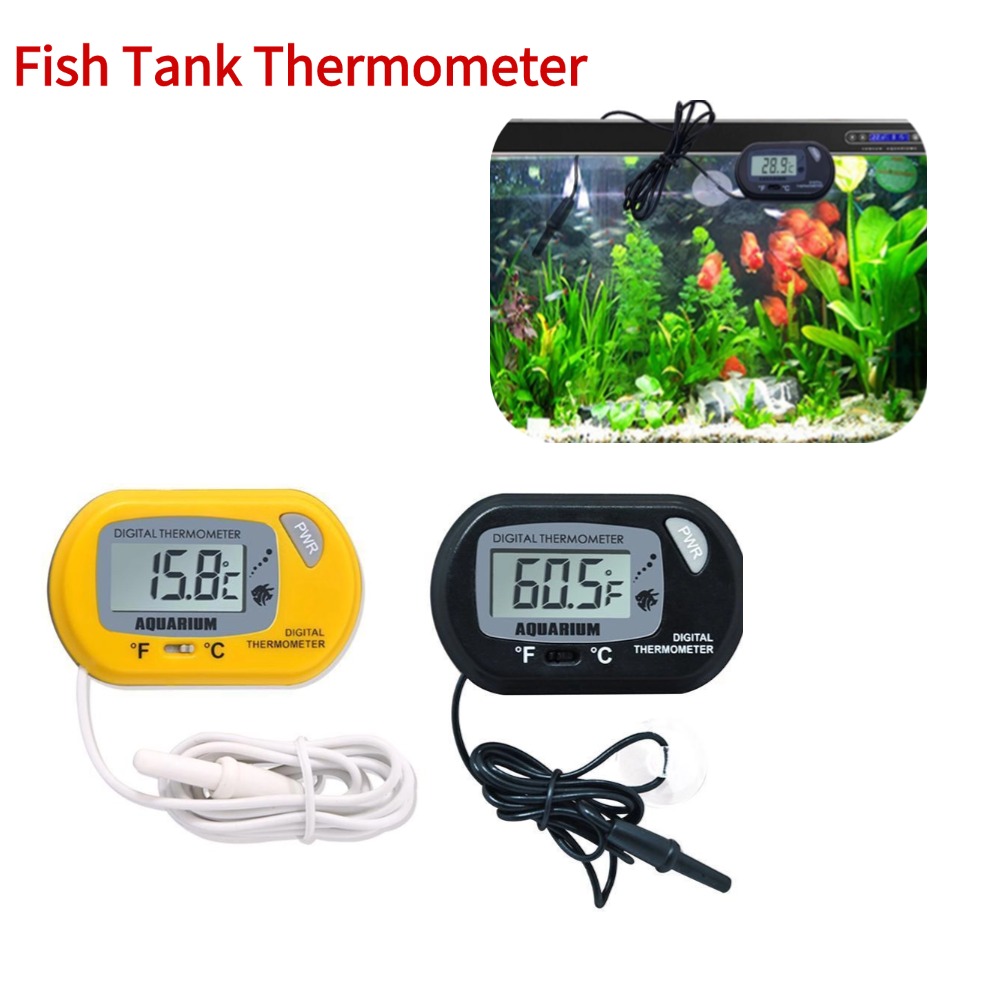 Planted Aquarium Temperature - 水槽用防水電子温度計、LCDデジタル水族館スクリーンセンサー、プローブ付き温度計コントローラー