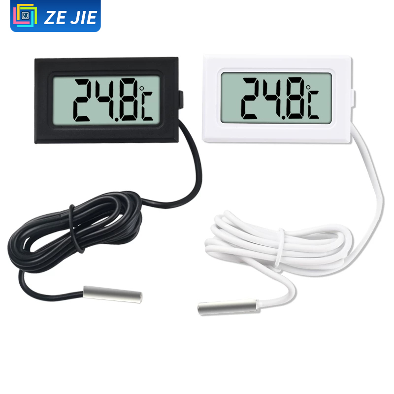 Planted Aquarium Temperature - プローブ付きデジタル温度計、高精度、水槽・アクアリウムおよび繁殖用電子温度センサー、冷蔵庫用温度計