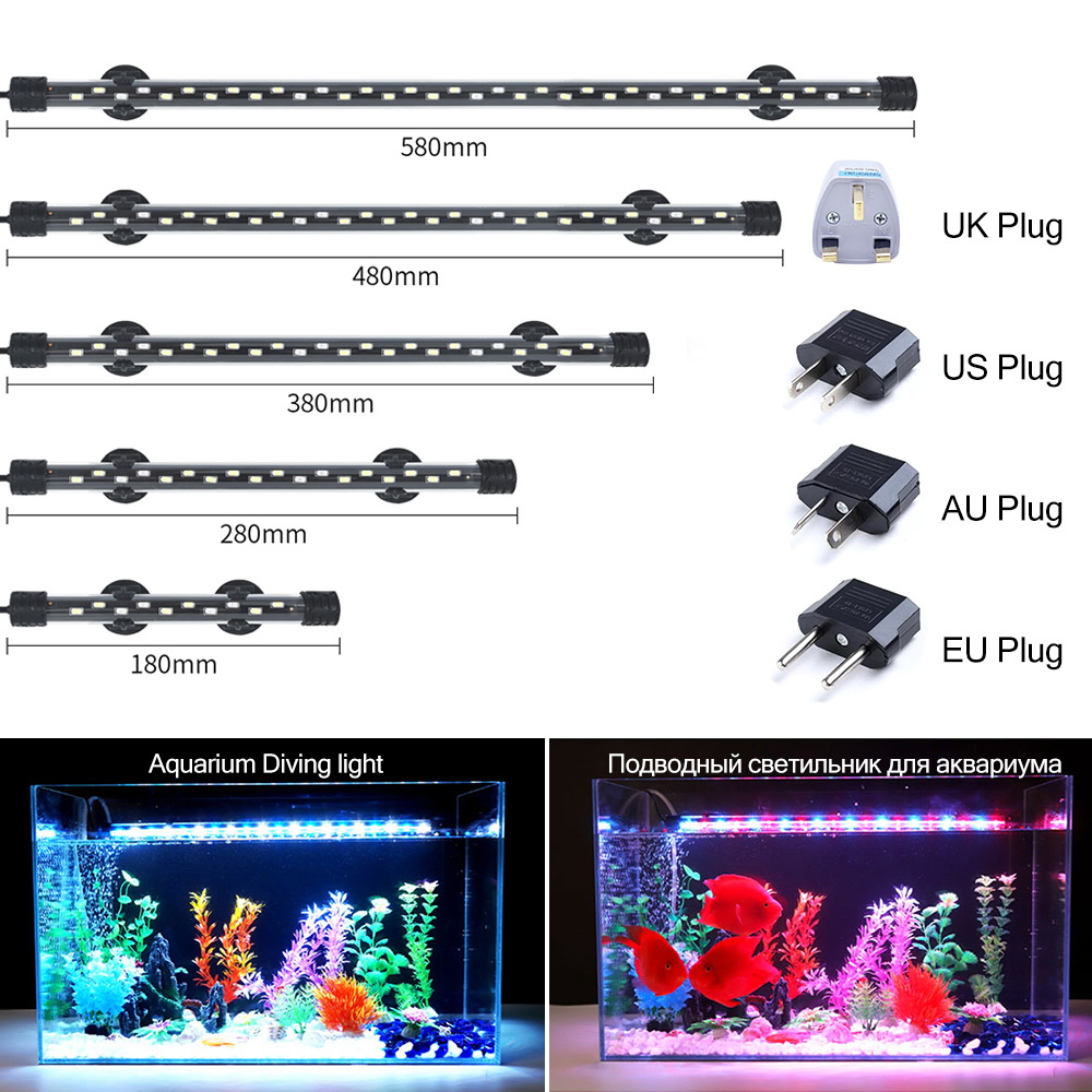 Led Planted Tank Light - 90-260V 水族館ライト LED 防水水槽クリップライト水中装飾照明水中ランプ植物成長ランプ 18-58 センチメートル
