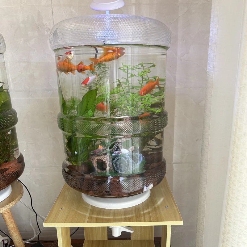 Aquarium Planted Setup - インスタントセットアップホームフィッシュタンク30x30cmプラスチック製クリエイティブウォーターバケット水槽ワンクリック水替え機能付き