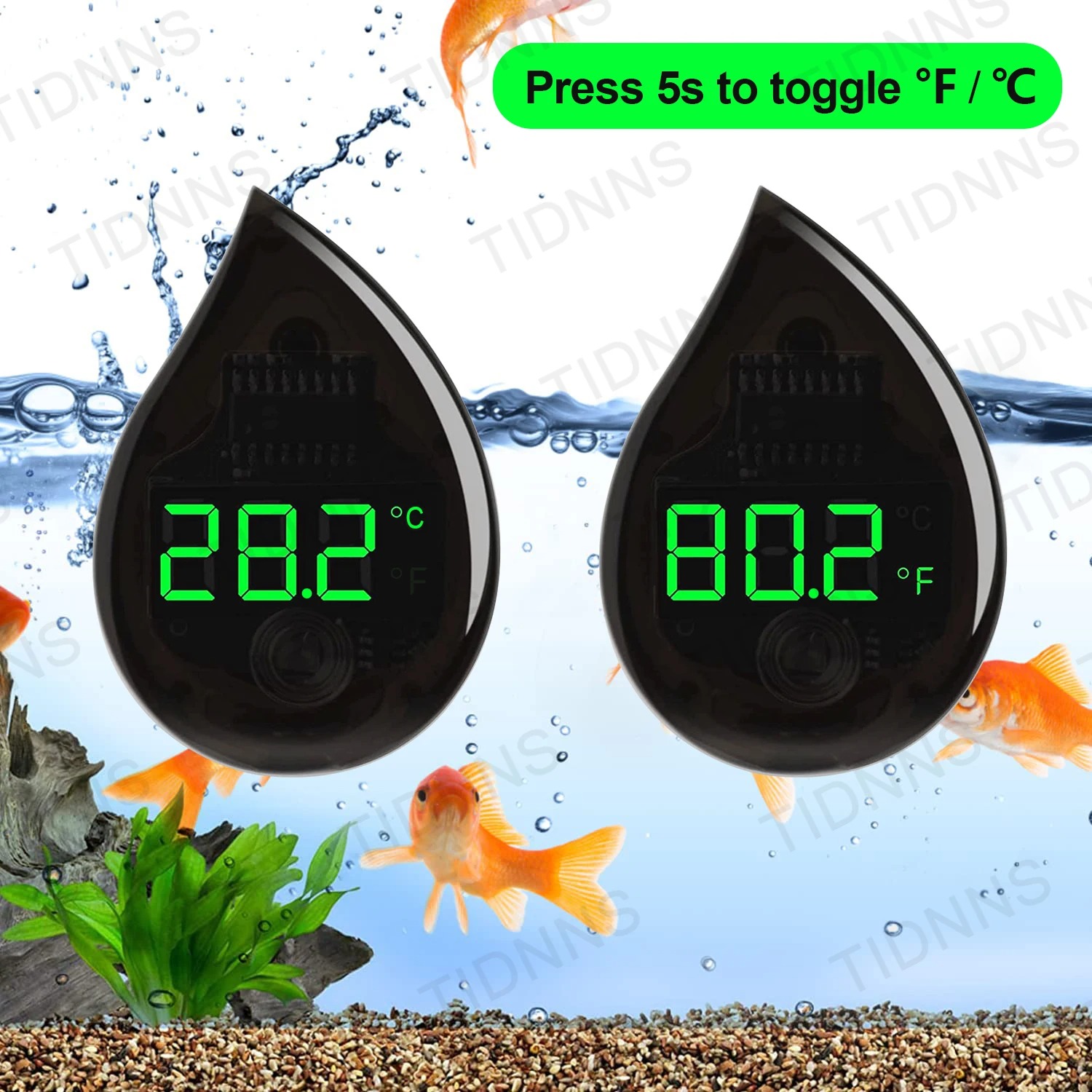 水族館用粘着式温度計 LCDデジタル水槽ミニ温度計 フリース - Planted Aquarium Temperature のレビューと価格