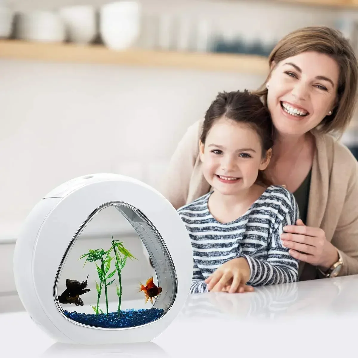 ベタ水槽、LEDライトと電源フィルター付きの魚水槽、人工水生 - Planted Aquarium Bowl のレビューと価格