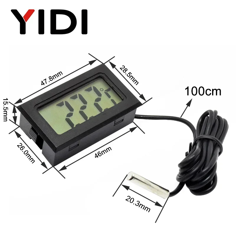 ミニ液晶デジタル温度計湿度計ゲージテスタープローブインキュベ - Planted Aquarium Temperature のレビューと価格