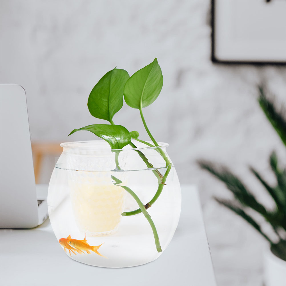 壊れない丸型プラスチック製金魚鉢 ベタ水槽 デスクトップ用小 - Planted Aquarium Bowl のレビューと価格
