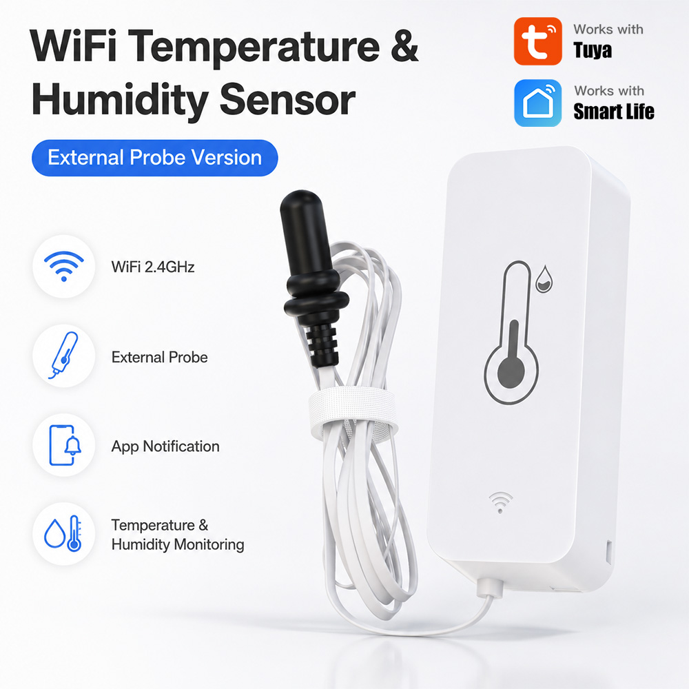 Tuya WiFi 温度湿度センサー 外部プローブ付き スマ - Planted Aquarium Temperature のレビューと価格
