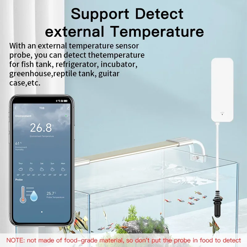 Tuya WiFi 温度湿度センサー 外部プローブ付き スマ - Planted Aquarium Temperature のレビューと価格