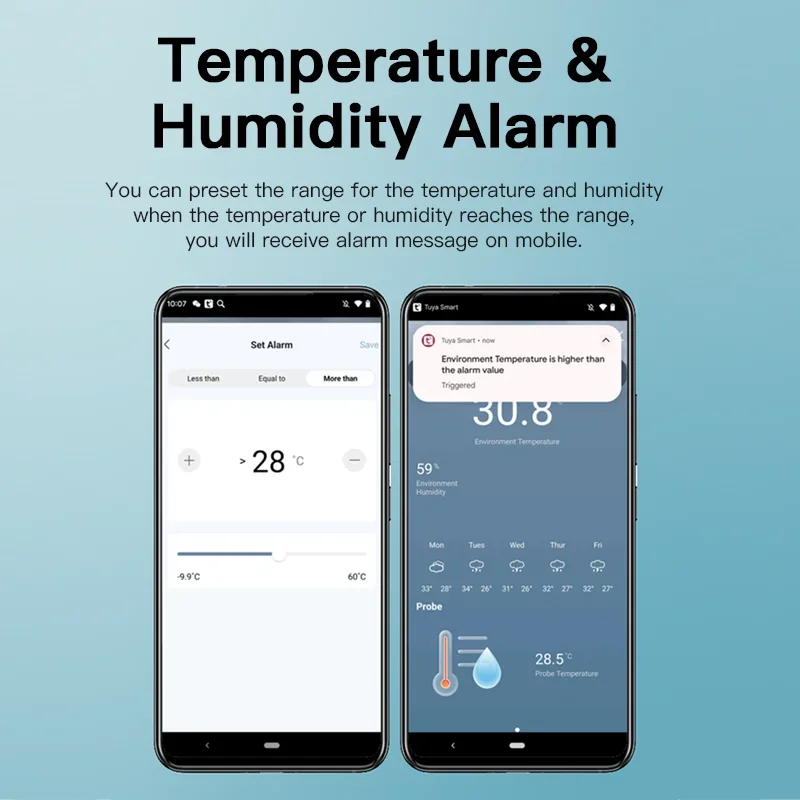 Tuya WiFi 温度湿度センサー 外部プローブ付き スマ - Planted Aquarium Temperature のレビューと価格