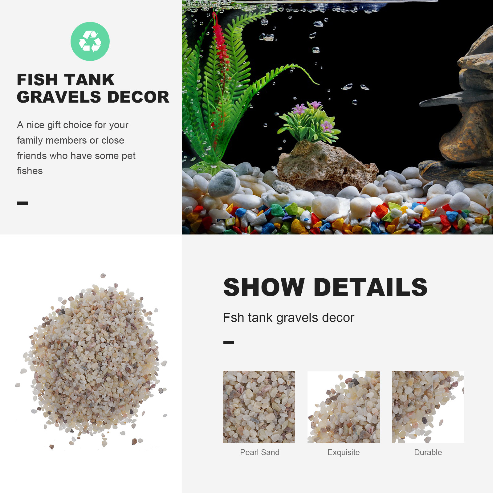 1セット 高品質水槽用装飾砂利 天然研磨砂利 アクアスケーピ - Aquarium Plant Gravel のレビューと価格