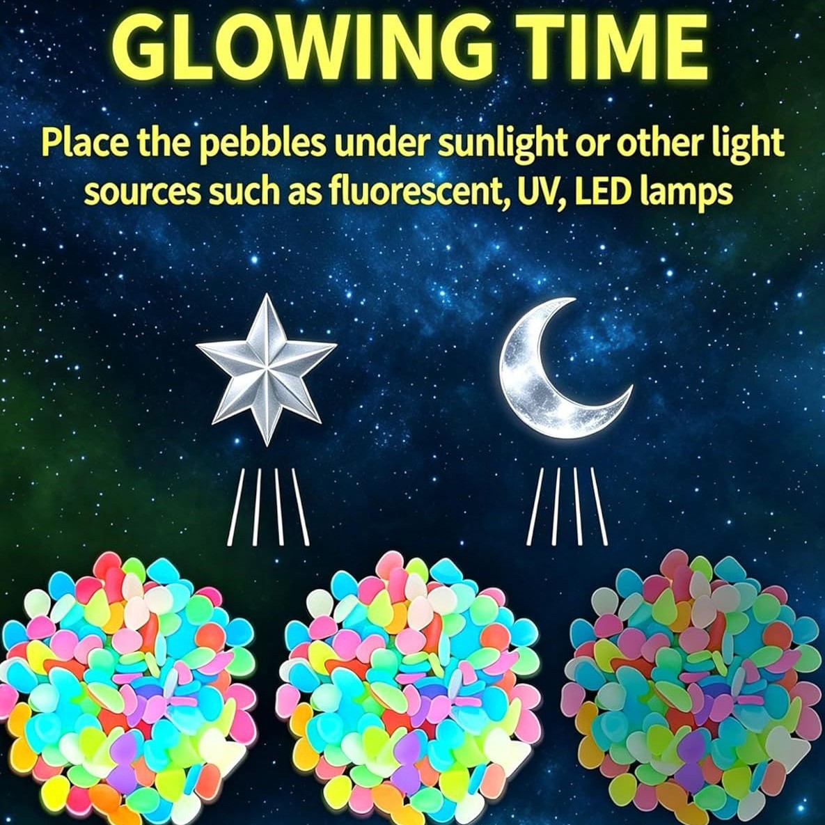 カラフルな暗闇で光る発光石、庭石、屋外庭園通路、水槽、鉢植え - Led Planted Tank Light のレビューと価格