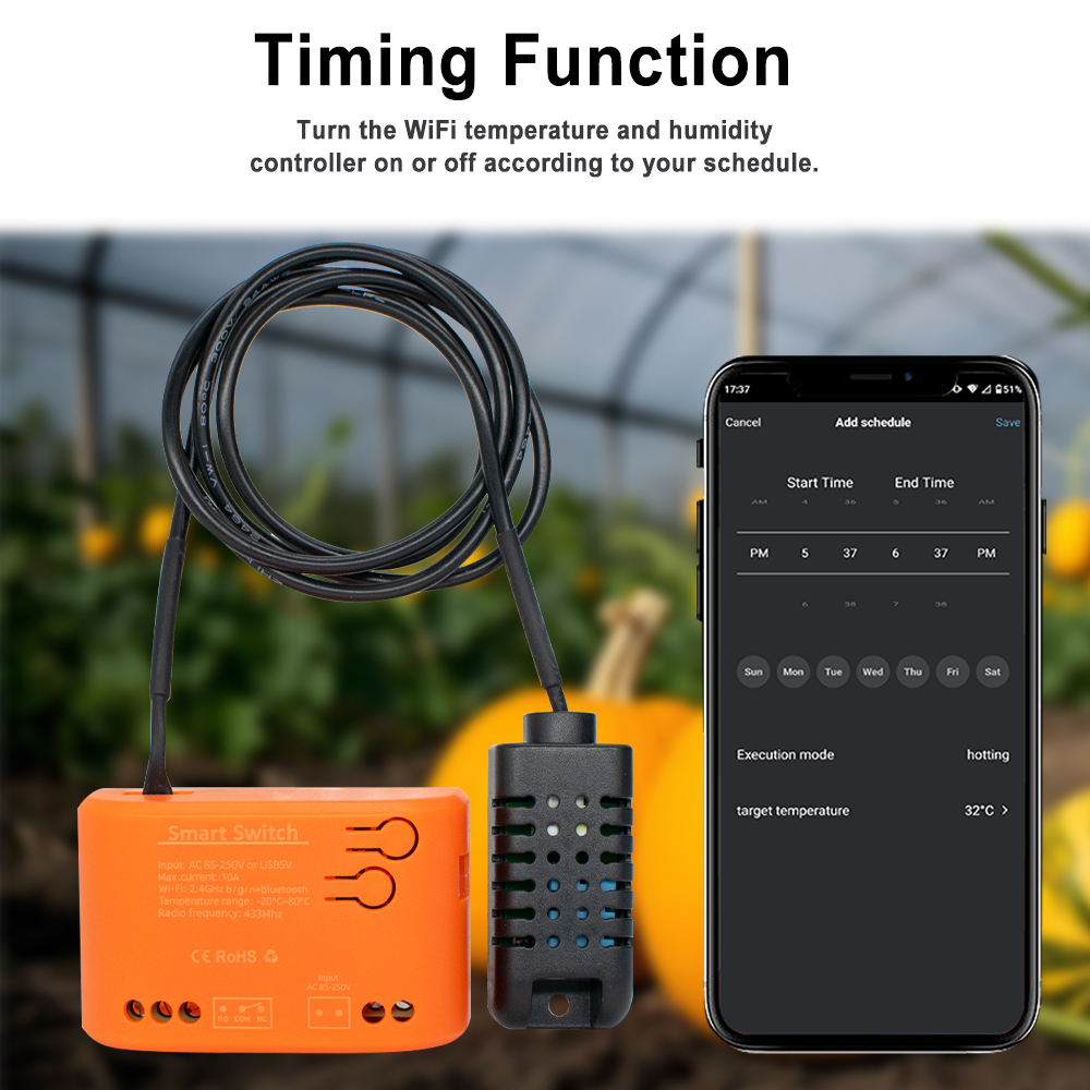Tuya WiFi 温度湿度センサー外部プローブ付きスマート - Planted Aquarium Temperature のレビューと価格