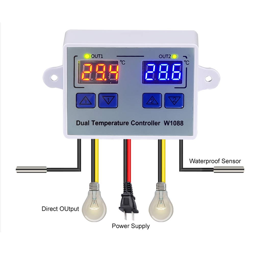 W1088 デュアル LED デジタル温度センサーメーターコ - Planted Aquarium Temperature のレビューと価格