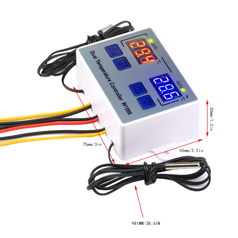 W1088 デュアル LED デジタル温度センサーメーターコ - Planted Aquarium Temperature のレビューと価格
